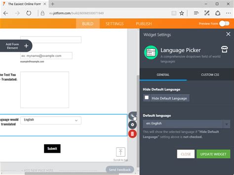 Language Picker .